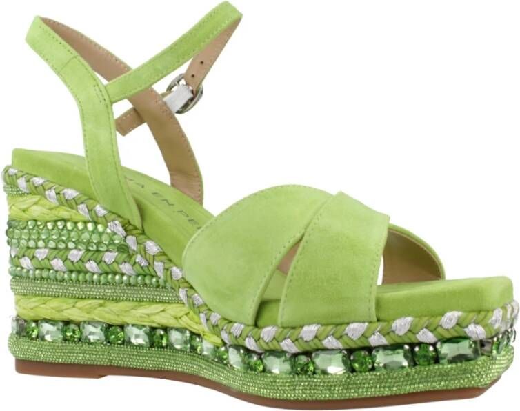 Alma en Pena Stijlvolle Wedges Sandaal Green Dames