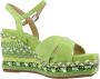 Alma en Pena Rhinestone Wedge Sandaal met Vlechtdetail Green Dames - Thumbnail 5