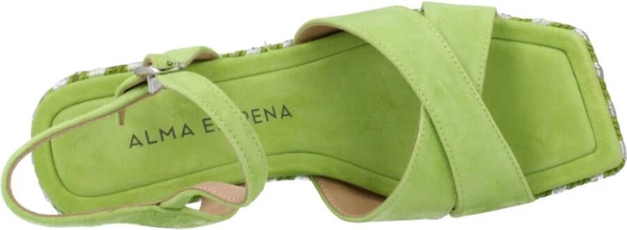 Alma en Pena Stijlvolle Wedges Sandaal Green Dames