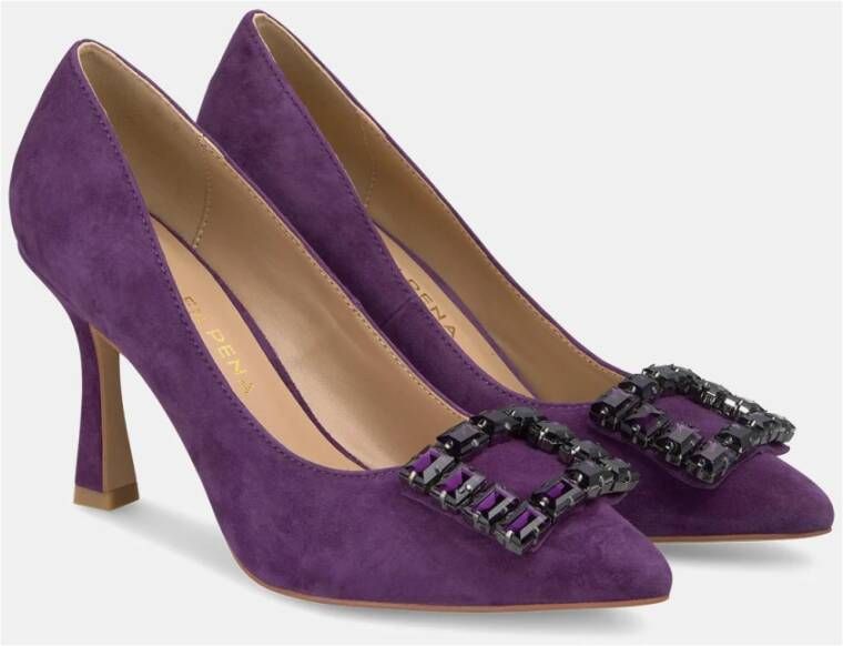 Alma en Pena Stiletto hakschoen met ornament Purple Dames