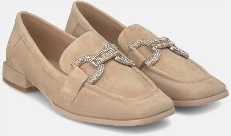 Alma en Pena Stirrup Rhinestone Moccasins Beige Dames