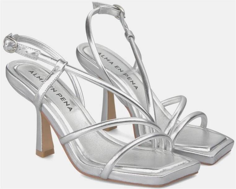 Alma en Pena Strappy Hak Sandaal Gray Dames