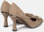 Alma en Pena Strass bloemhak schoen Brown Dames - Thumbnail 3