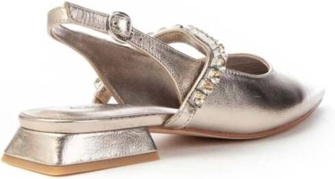 Alma en Pena Strass Slingback Sandalen Yellow Dames