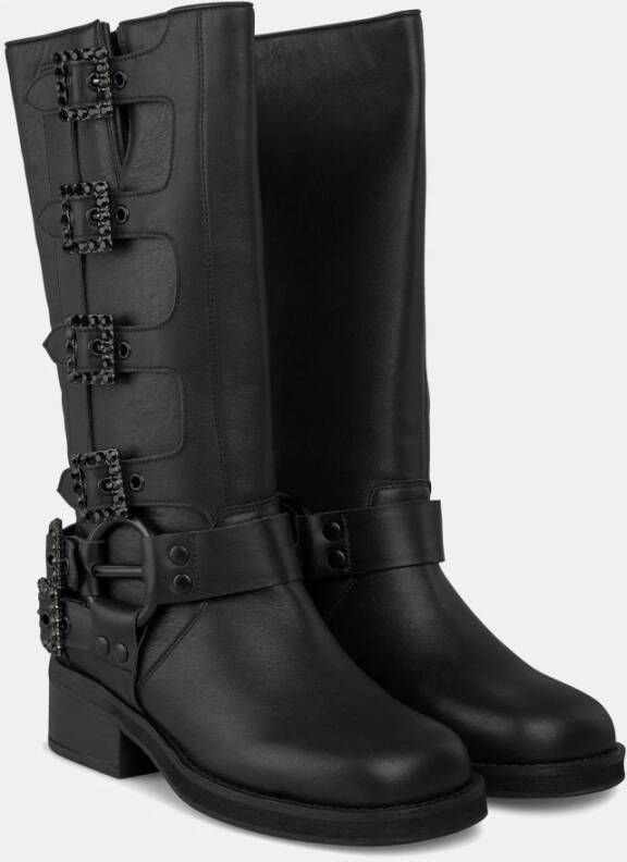 Alma en Pena Studded Biker Boot Black Dames