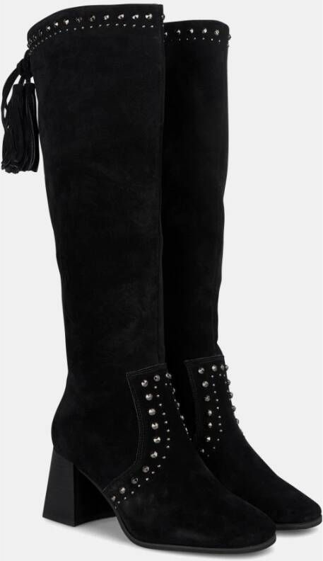 Alma en Pena Studded block heel boot Black Dames