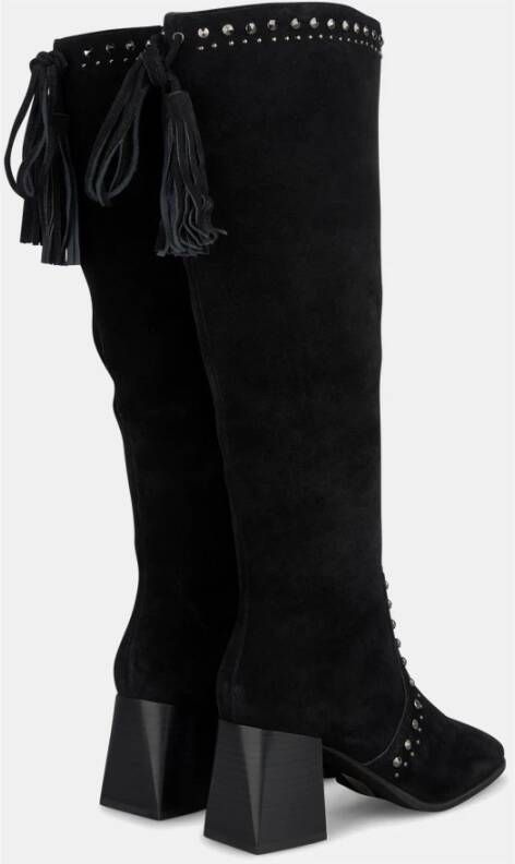 Alma en Pena Studded block heel boot Black Dames