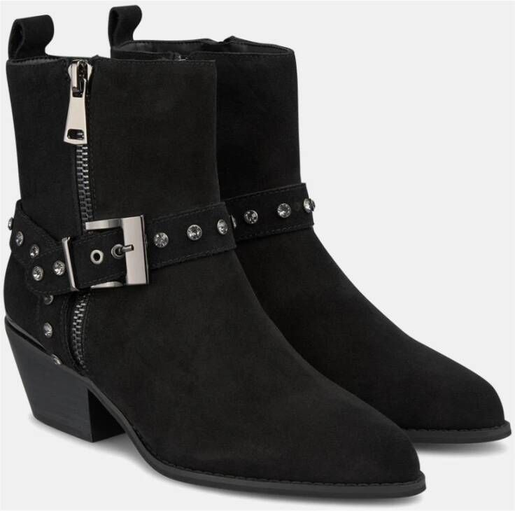 Alma en Pena Studded Buckle Ankle Boot Black Dames