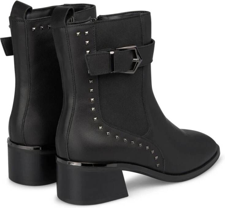 Alma en Pena Studded enkellaars Black Dames