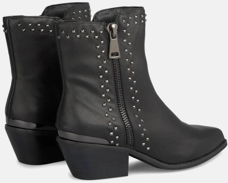 Alma en Pena Studded enkellaarzen Black Dames