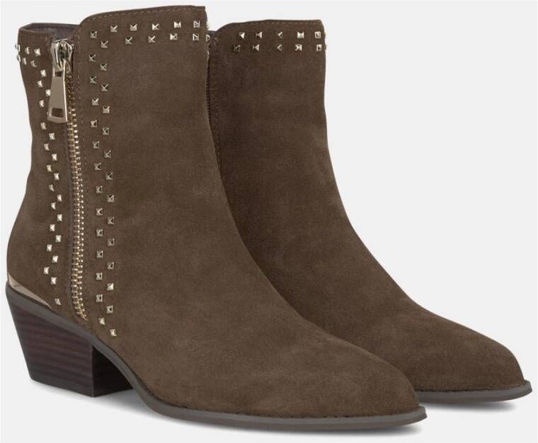 Alma en Pena Studded enkellaarzen Brown Dames