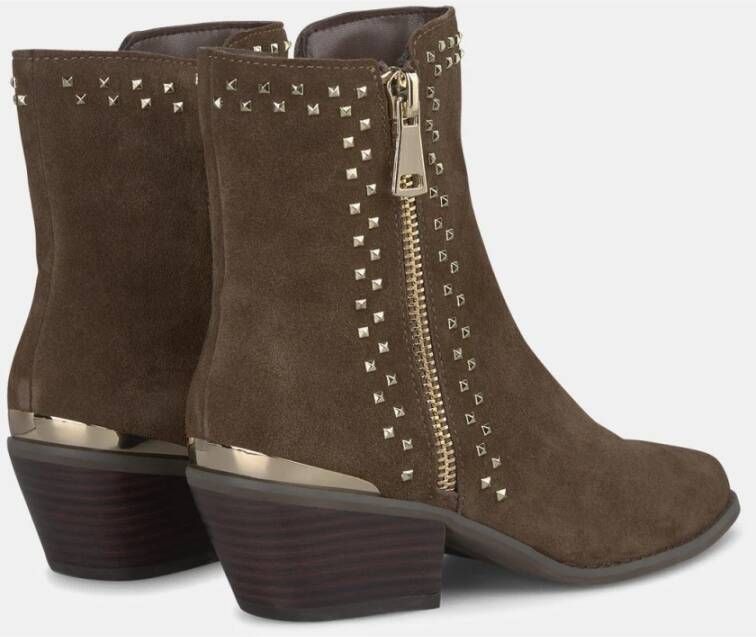 Alma en Pena Studded enkellaarzen Brown Dames