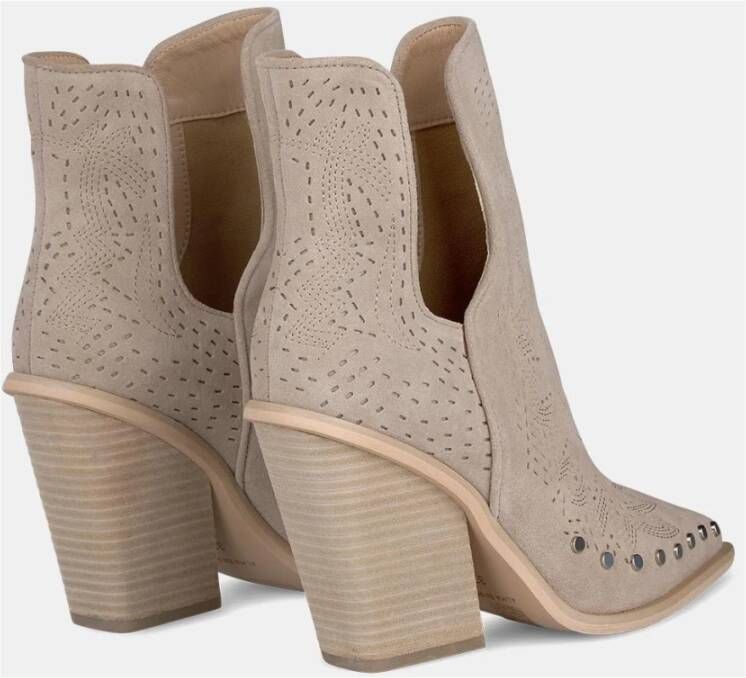 Alma en Pena Studded Enkellaarzen met Split Beige Dames