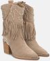 Alma en Pena Studded Fringed Enkellaarzen Beige Dames - Thumbnail 2