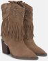 Alma en Pena Studded Fringed Enkellaarzen Brown Dames - Thumbnail 2