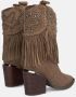 Alma en Pena Studded Fringed Enkellaarzen Brown Dames - Thumbnail 3