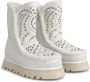 Alma en Pena Studded Fur Ankle Boots White Dames - Thumbnail 2