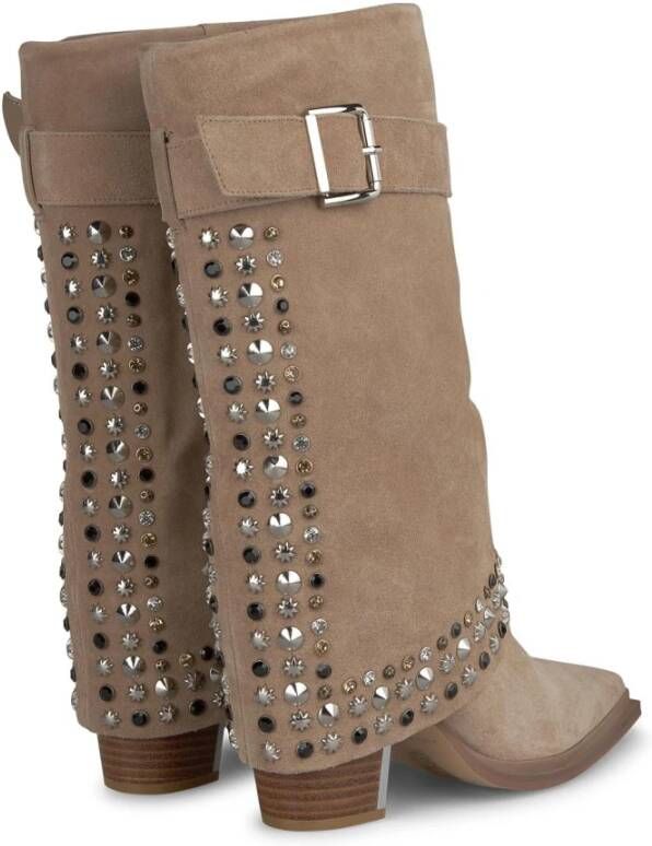 Alma en Pena Studded gaiter boot Brown Dames