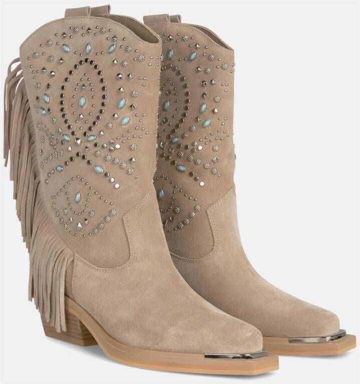 Alma en Pena Studded half-boot Beige Dames