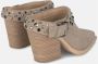 Alma en Pena Studded Heeled Clogs Brown Dames - Thumbnail 3