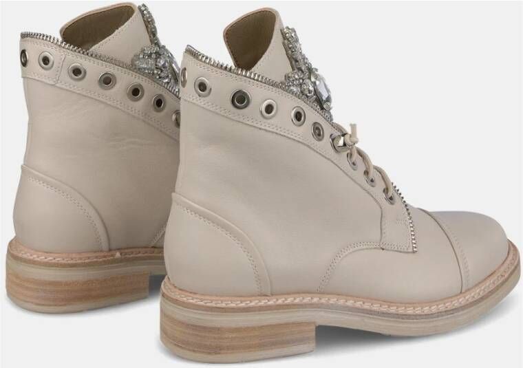 Alma en Pena Studded Leren Enkellaarzen Gray Dames