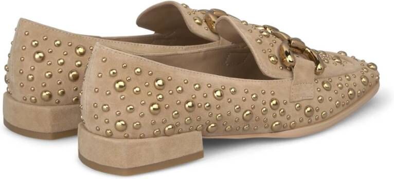 Alma en Pena Studded Leren Mocassin Beige Dames