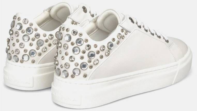 Alma en Pena Studded Leren Sneaker met Plateauzool White Dames