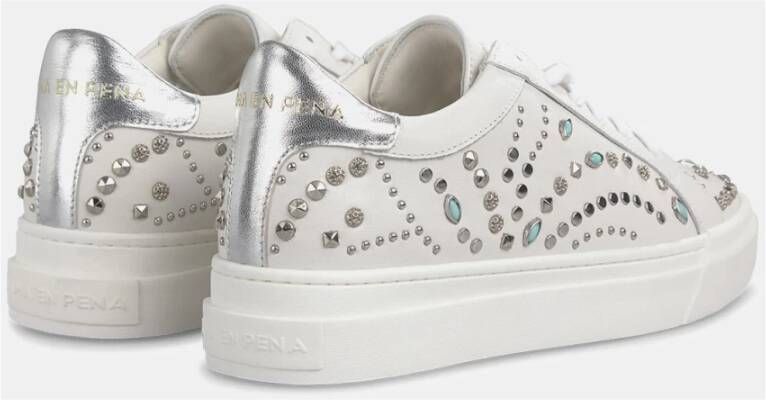 Alma en Pena Studded Leren Sneaker Multicolor Dames