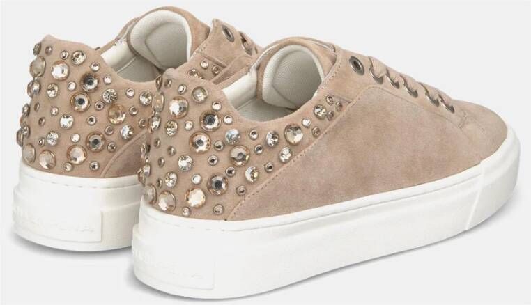 Alma en Pena Studded Leren Sneaker Platform Schoenen Beige Dames