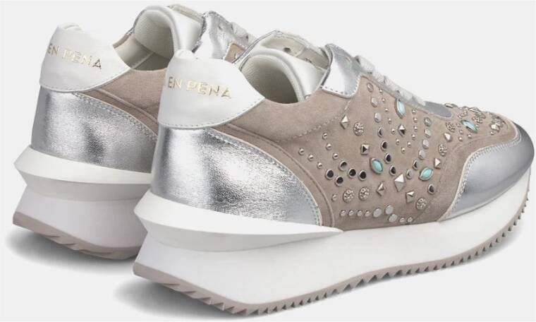 Alma en Pena Studded Platform Trainers Gray Dames