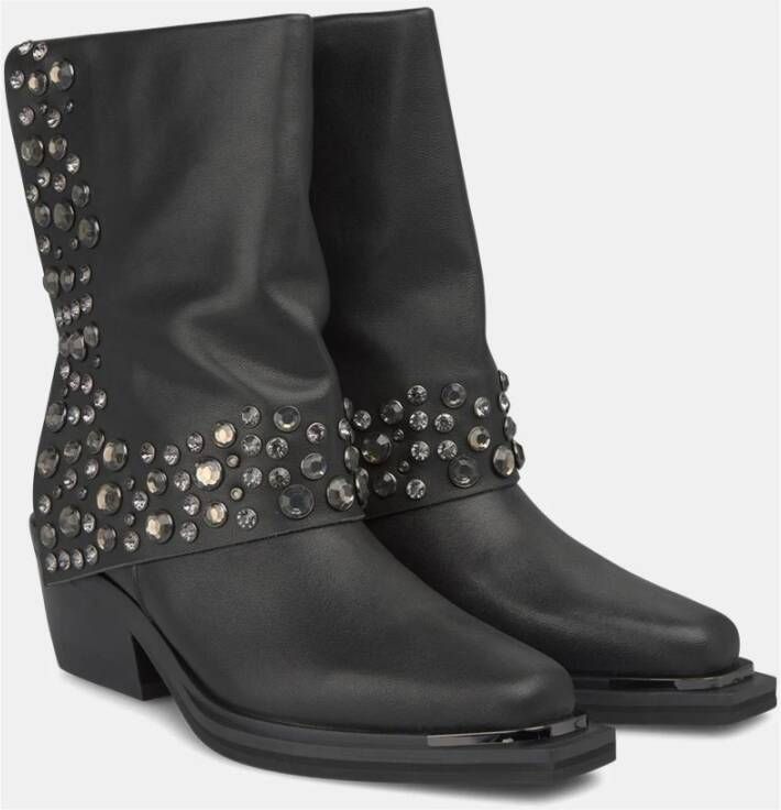 Alma en Pena Studded Pleat Bootie Black Dames