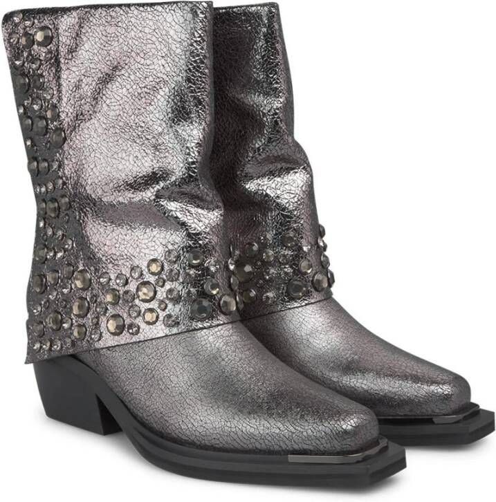 Alma en Pena Studded Pleat Bootie Gray Dames