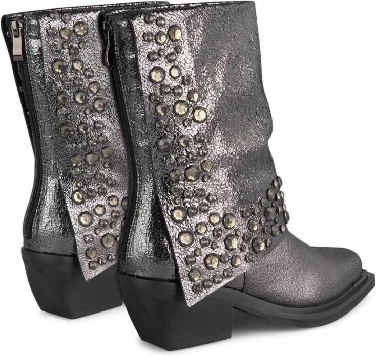 Alma en Pena Studded Pleat Bootie Gray Dames