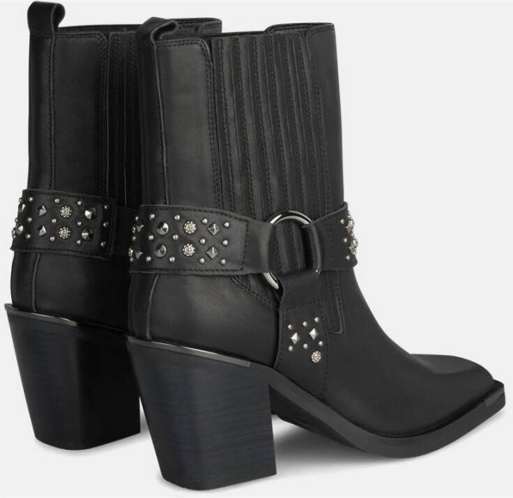 Alma en Pena Studded square toe ankle boot Black Dames