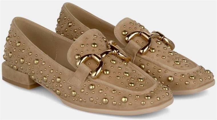 Alma en Pena Studded Womens Flat Moccasin Brown Dames