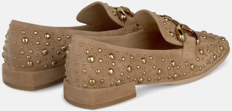 Alma en Pena Studded Womens Flat Moccasin Brown Dames