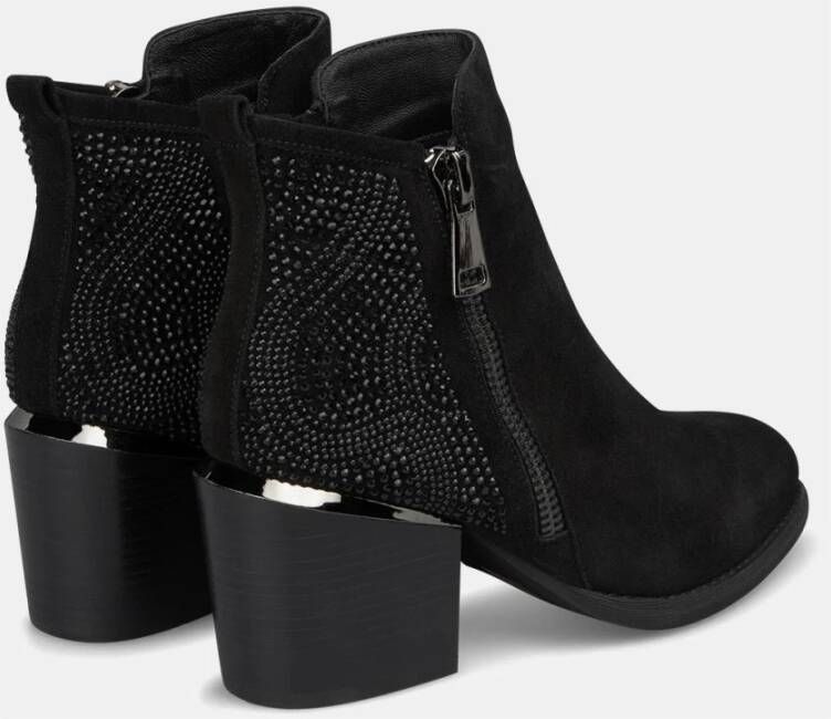 Alma en Pena Studded Zip Enkellaars Black Dames