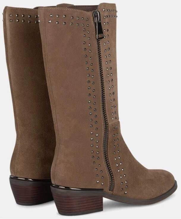 Alma en Pena Studded zip enkellaarsjes met studs Brown Dames