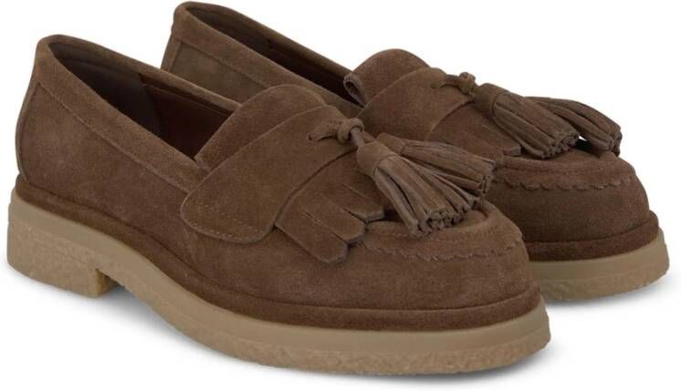 Alma en Pena Tassel platte loafer Brown Dames