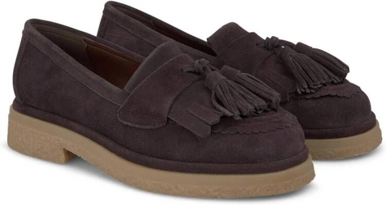 Alma en Pena Tassel platte loafer Brown Dames