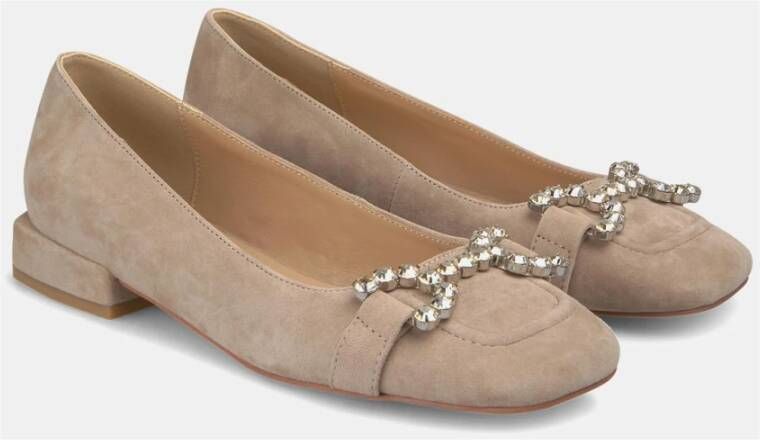 Alma en Pena Versierde Ballerina Flats Beige Dames