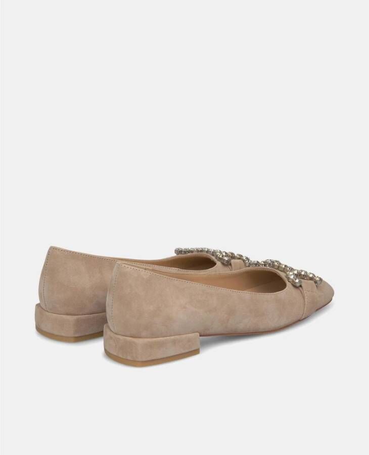 Alma en Pena Versierde Ballerina Flats Beige Dames