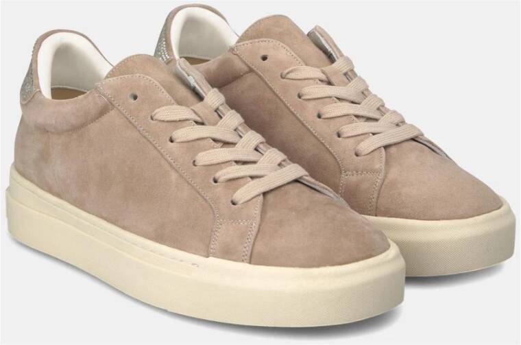 Alma en Pena Versierde Leren Sneaker Beige Dames