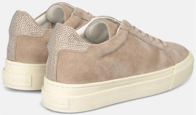 Alma en Pena Versierde Leren Sneaker Beige Dames