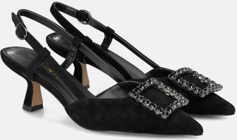 Alma en Pena Vierkante Broche Hakken Schoenen Black Dames