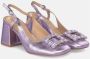 Alma en Pena Vierkante hak brogue schoen Purple Dames - Thumbnail 2