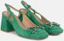 Alma en Pena Vierkante hak gesp schoen Green Dames - Thumbnail 2