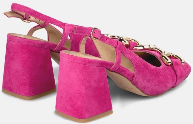 Alma en Pena Vierkante hak gesp schoen Pink Dames