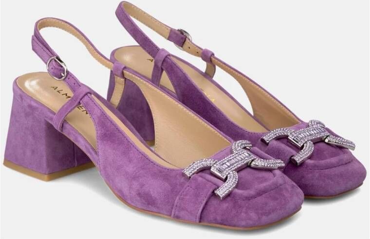 Alma en Pena Vierkante Hak Gesp Schoen Purple Dames