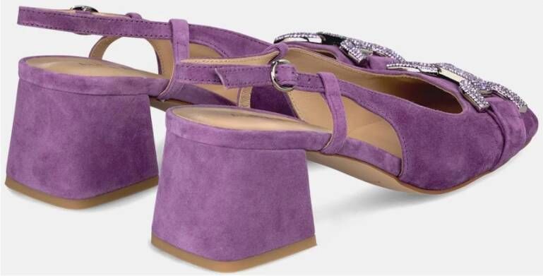 Alma en Pena Vierkante Hak Gesp Schoen Purple Dames